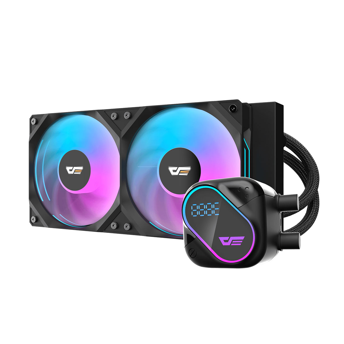 DarkFlash Explore DO 240 AIO 240mm Liquid CPU Cooler with Digital Screen Temperature