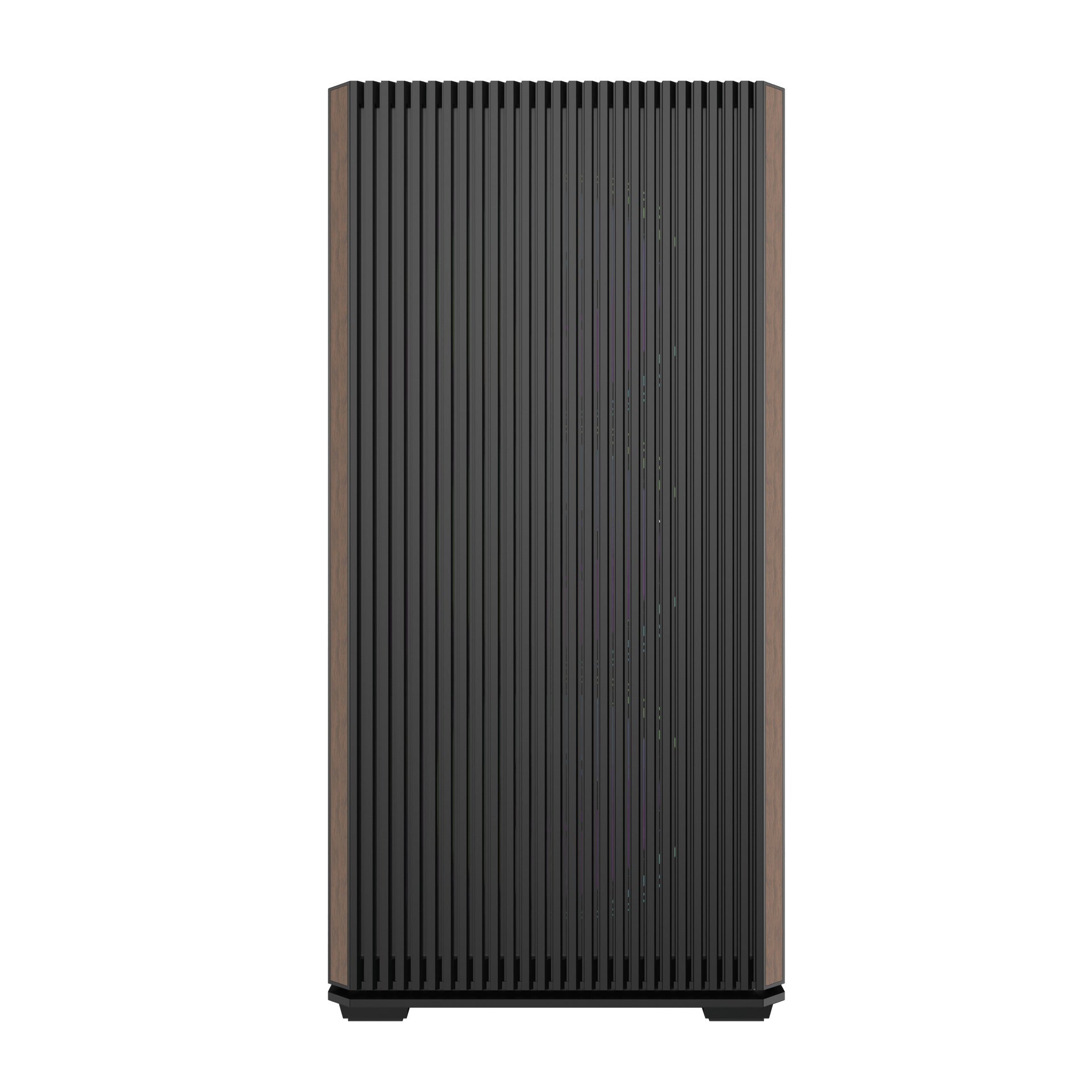 DarkFlash DS900WS Luxury ATX Front Wood Style Panoramic Side Glass Panel PC Case (Black, White)