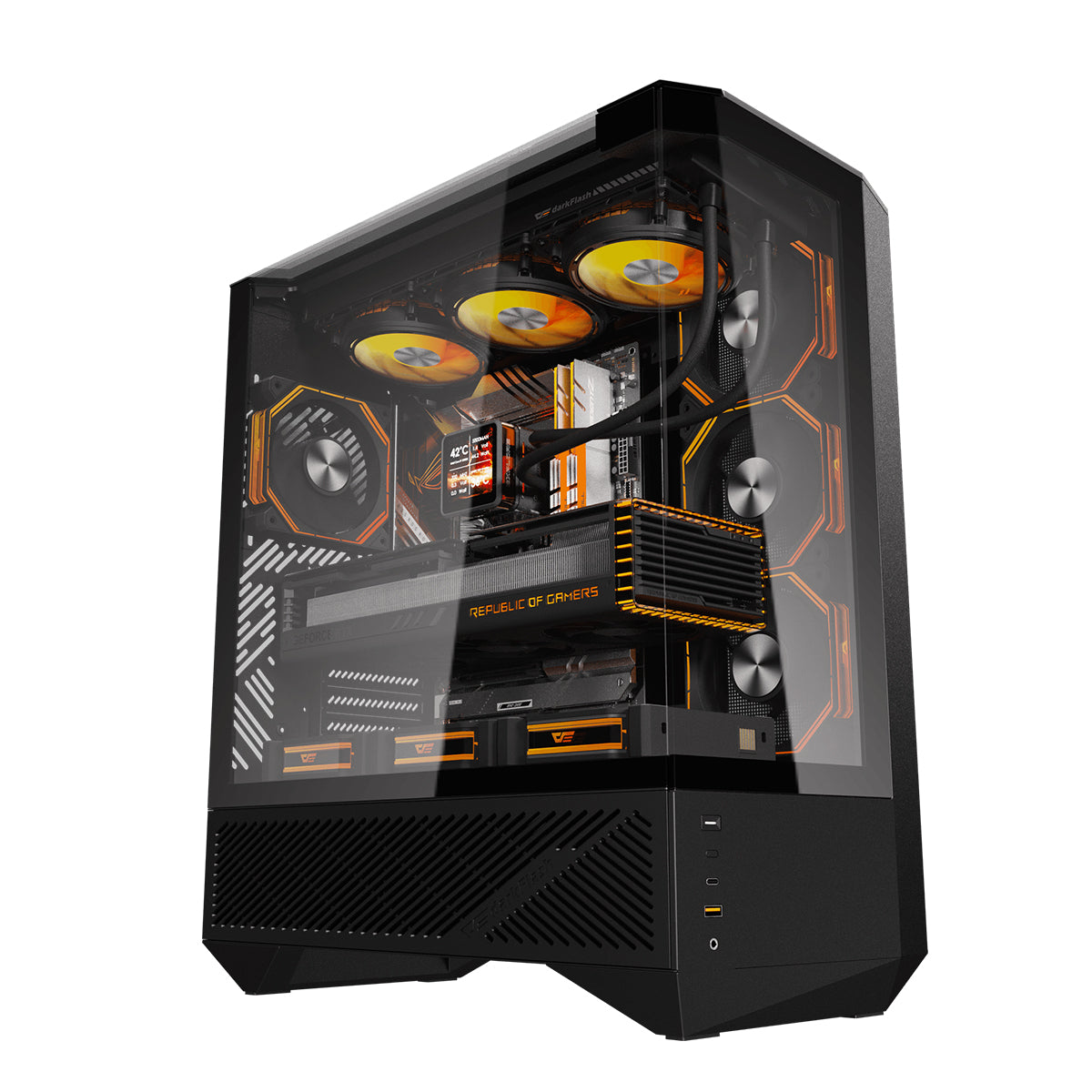 DarkFlash Arcee DY460 TG Side Panel ATX Luxury PC Case 