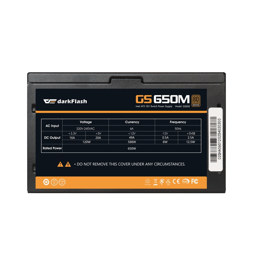 DarkFlash GS 650M 650W 80+ Bronze PCIe 5.1 Ready Full Modular Power Supply
