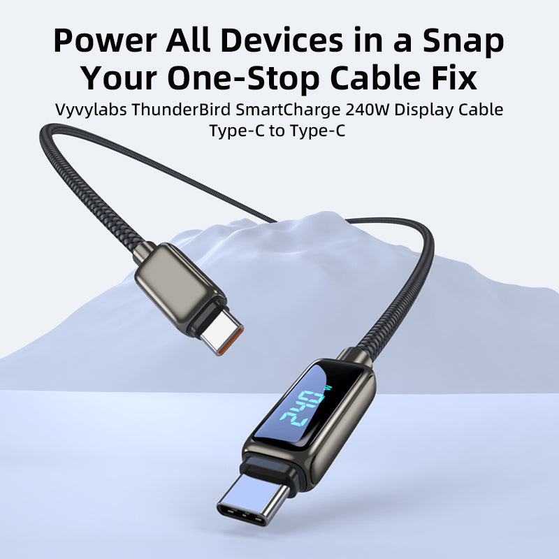 Vyvylabs ThunderBird Smart Charge 240W Display Cable Type-C to Type-C