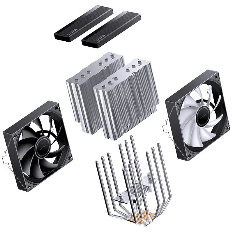 Jonsbo CB80 ARGB Dual-Tower CPU Cooler (Black, White)