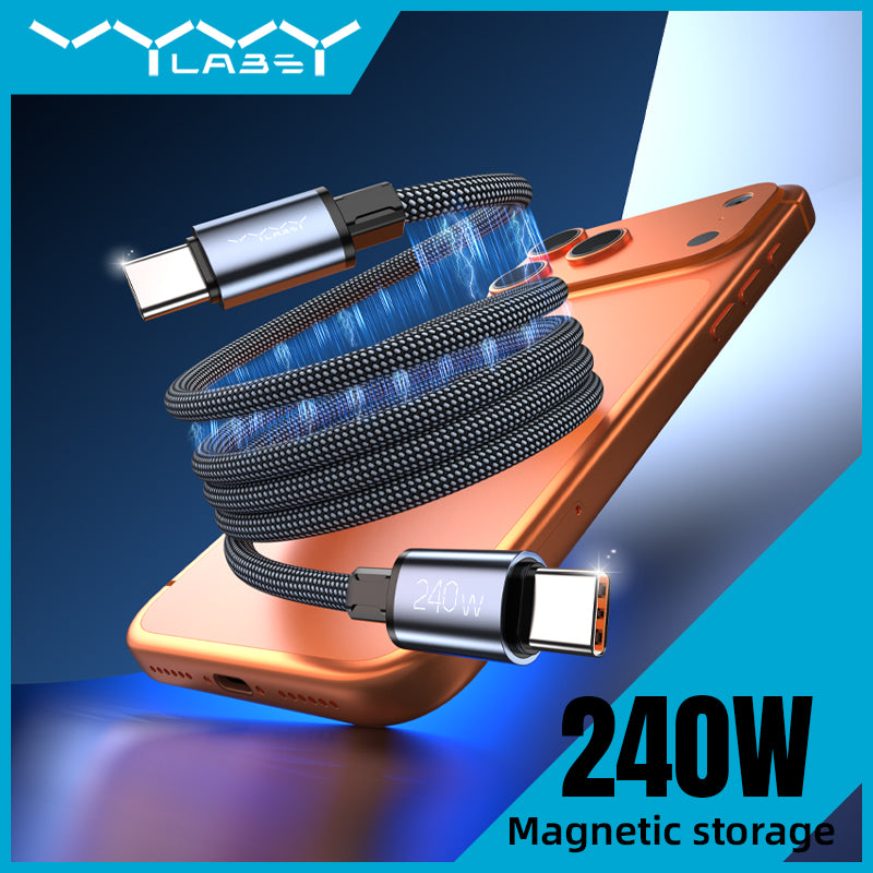 Vyvylabs NeoMag Stowable Rapid-Charging Cable Type-C to Type-C 240W