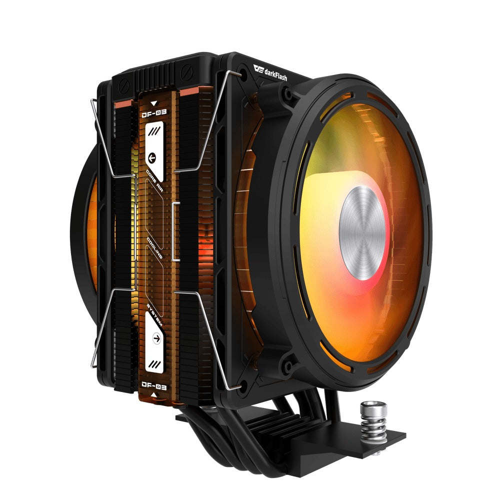 DarkFlash E400 Plus LED Matrix Display Dual Fan Tower CPU Cooler 