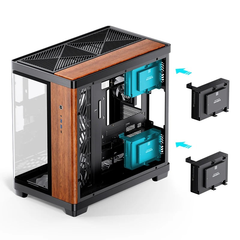 Jonsbo TK-4 Wood ATX Separated Cabinet Computer Case (Black)