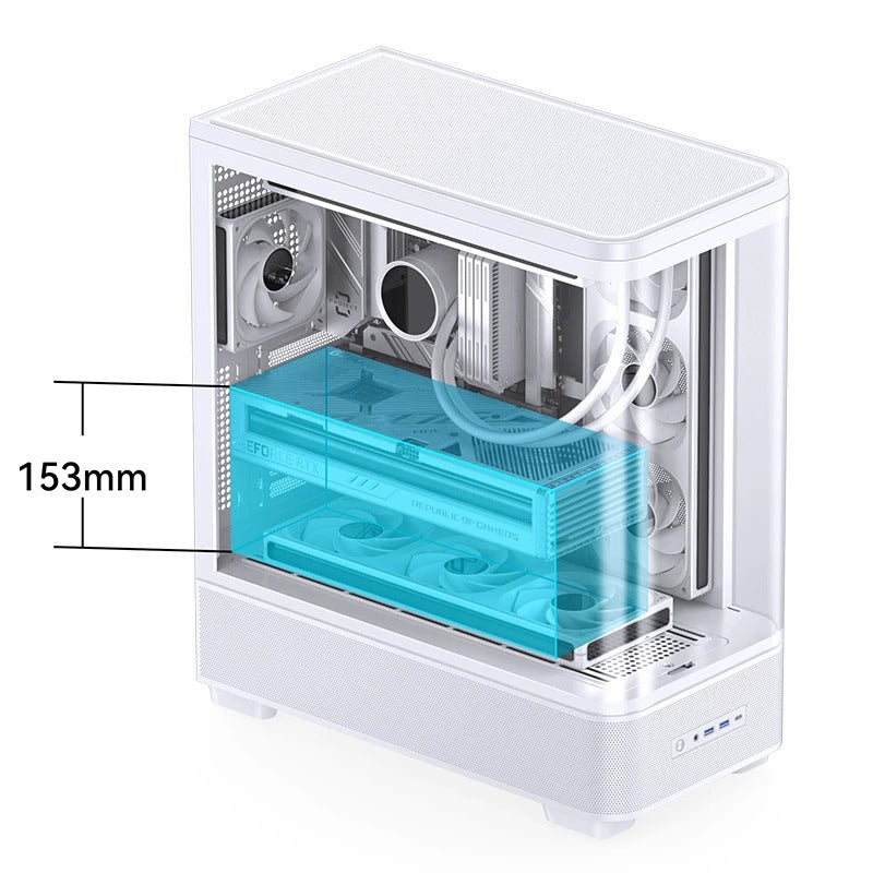 Jonsbo TK-5 ATX Computer Case (Black, White)