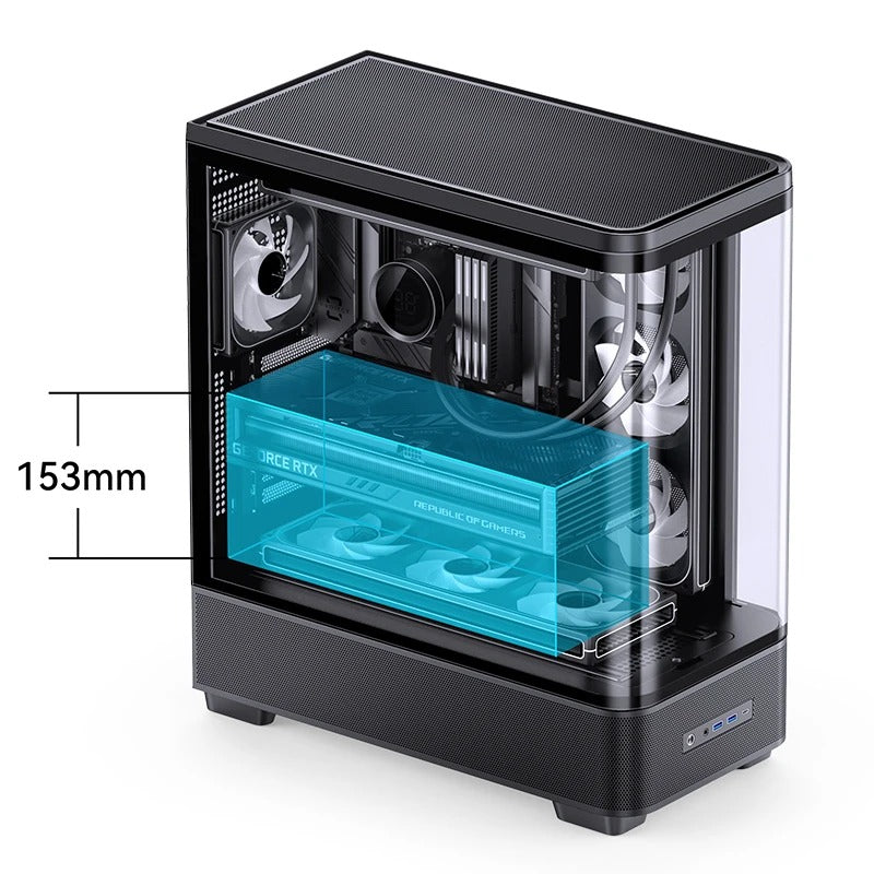 Jonsbo TK-5 ATX Computer Case (Black, White)
