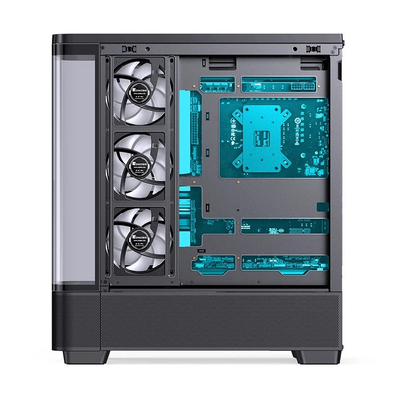 Jonsbo TK-5 ATX Computer Case (Black, White)