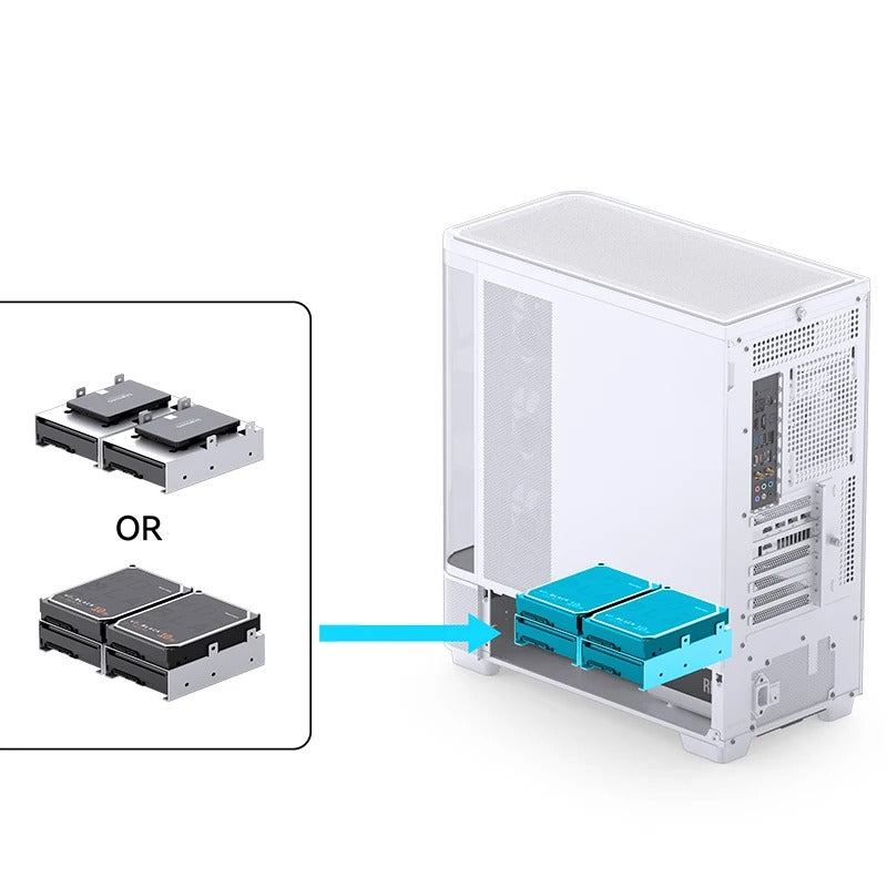 Jonsbo TK-5 ATX Computer Case (Black, White)