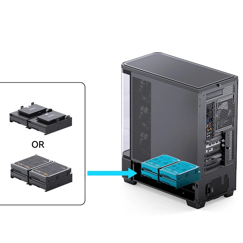 Jonsbo TK-5 ATX Computer Case (Black, White)