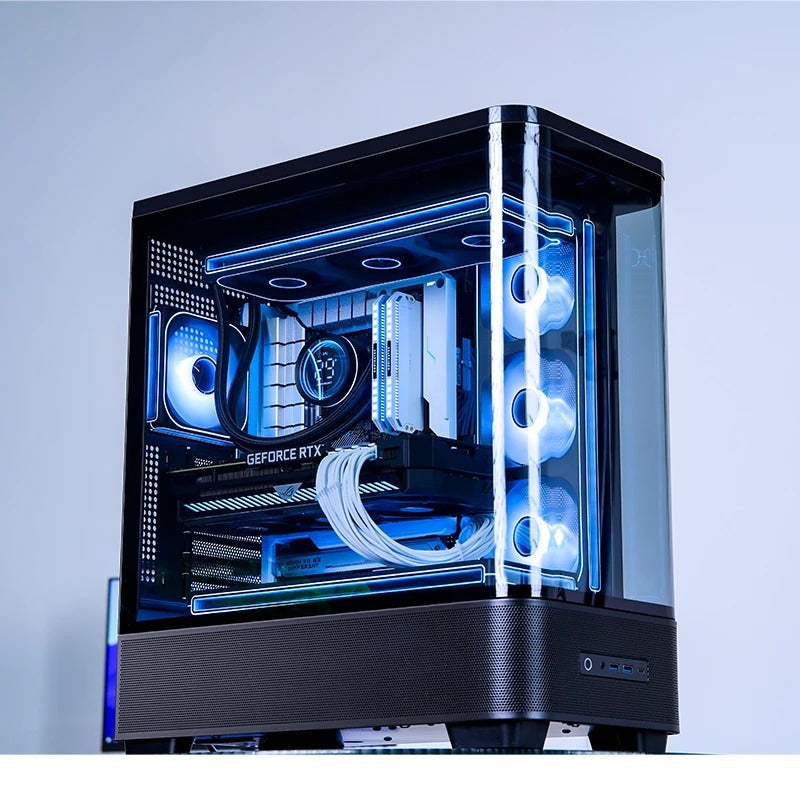 Jonsbo TK-5 ATX Computer Case (Black, White)