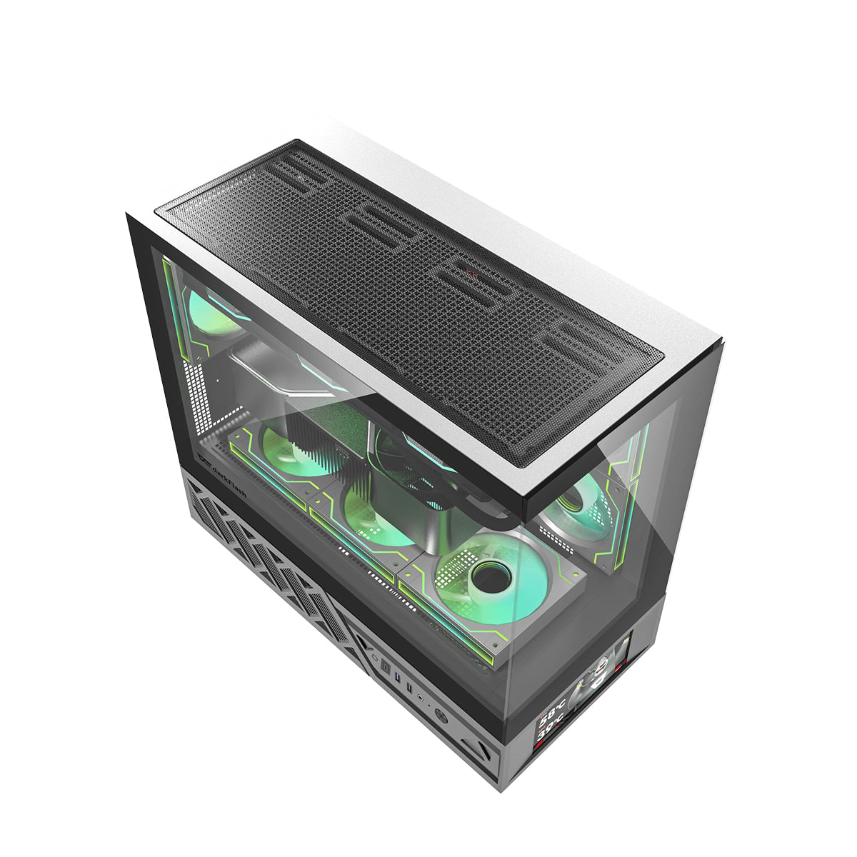 DarkFlash DS950MV M-ATX Glass PC Case with 6" IPS Customizable Display