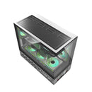 DarkFlash DS950MV M-ATX Glass PC Case with 6" IPS Customizable Display (Black, White)