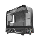 DarkFlash DS950MV M-ATX Glass PC Case with 6" IPS Customizable Display (Black, White)