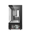 DarkFlash DS950MV M-ATX Glass PC Case with 6" IPS Customizable Display (Black, White)