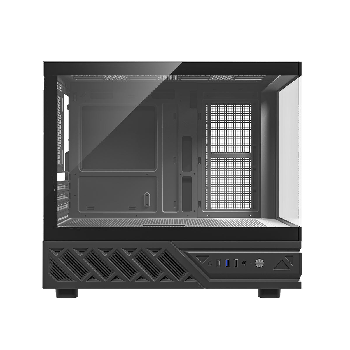 DarkFlash DS950MV M-ATX Glass PC Case with 6" IPS Customizable Display