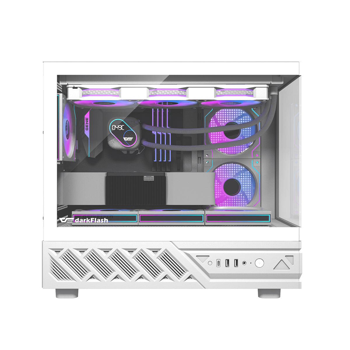 DarkFlash DS950MV M-ATX Glass PC Case with 6" IPS Customizable Display