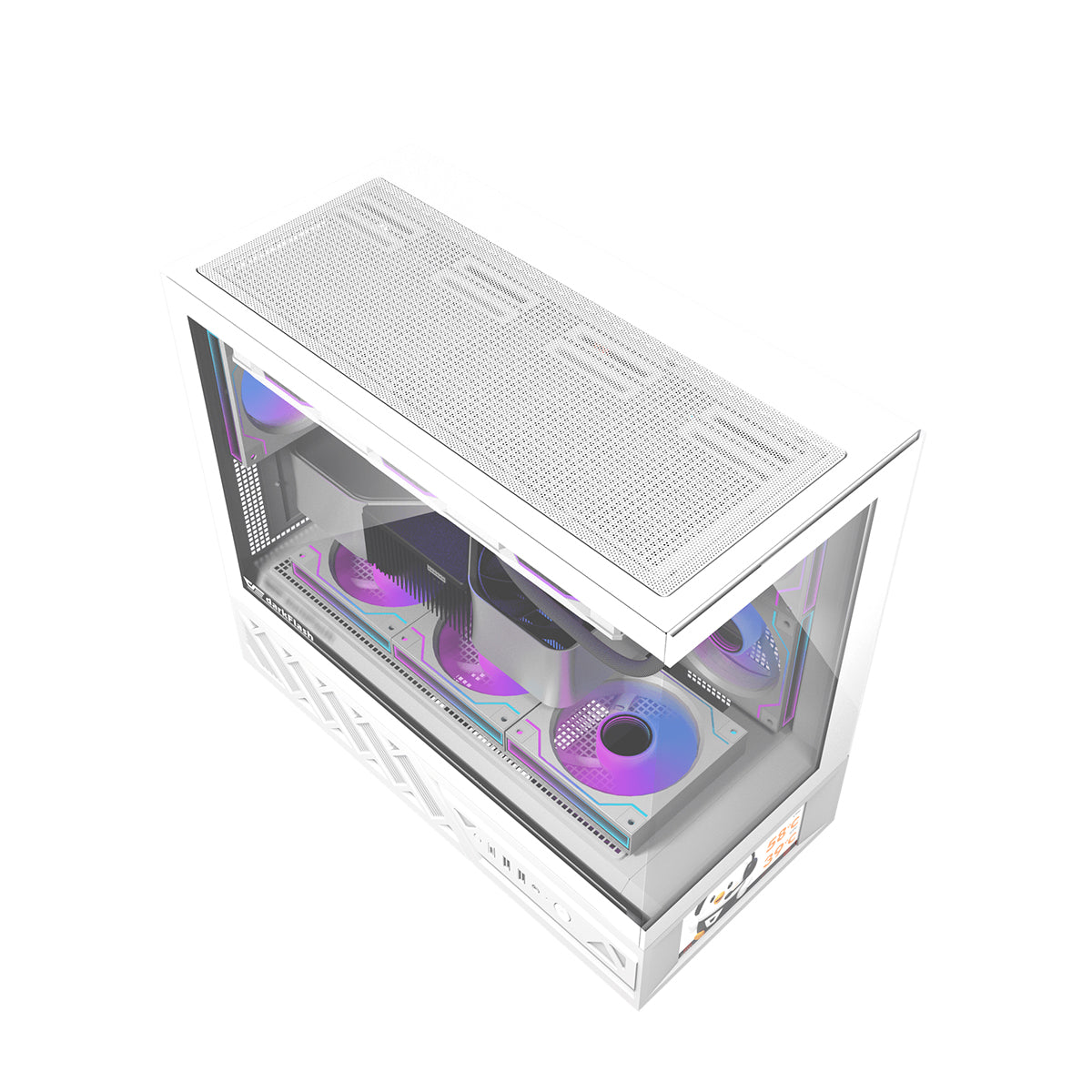 DarkFlash DS950MV M-ATX Glass PC Case with 6" IPS Customizable Display