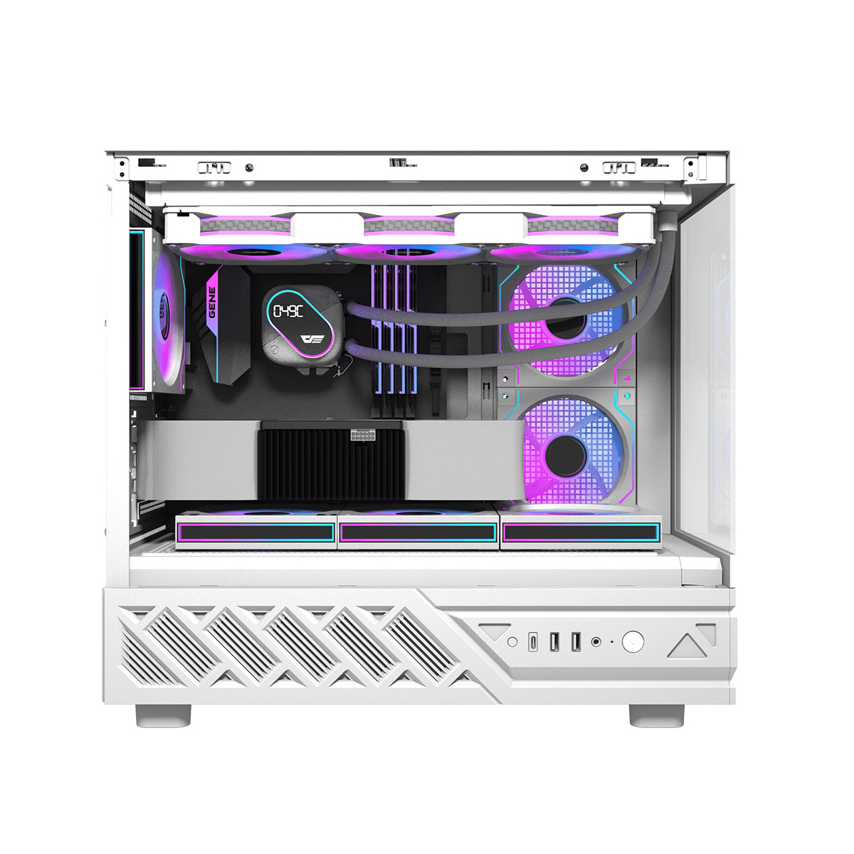 DarkFlash DS950MV M-ATX Glass PC Case with 6" IPS Customizable Display