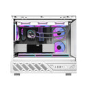 DarkFlash DS950MV M-ATX Glass PC Case with 6" IPS Customizable Display (Black, White)