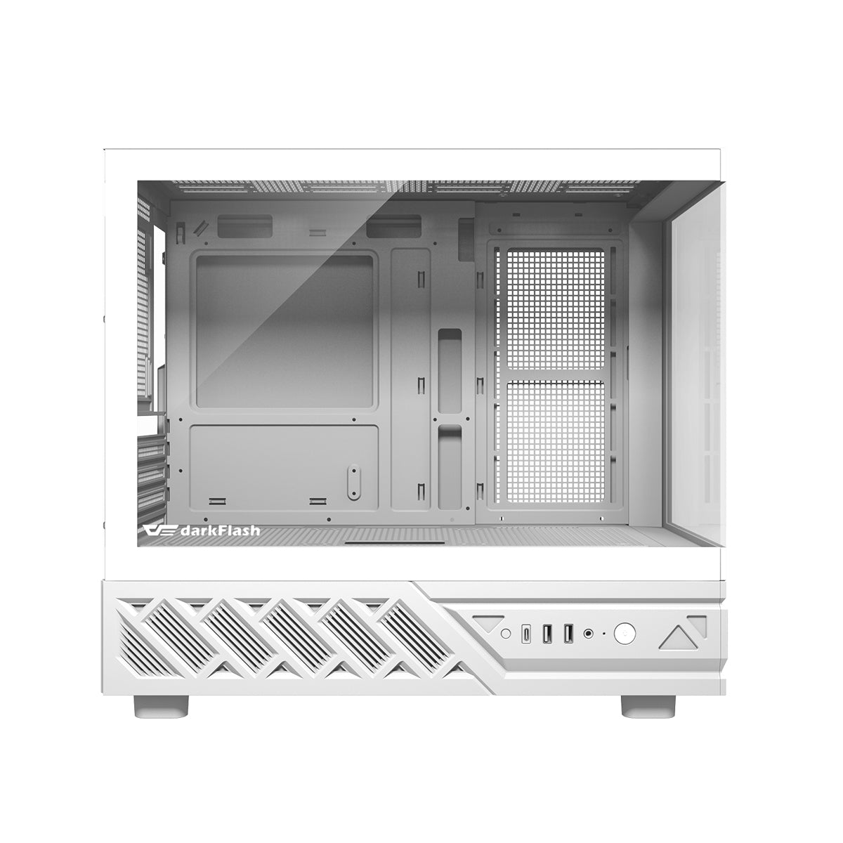 DarkFlash DS950MV M-ATX Glass PC Case with 6" IPS Customizable Display
