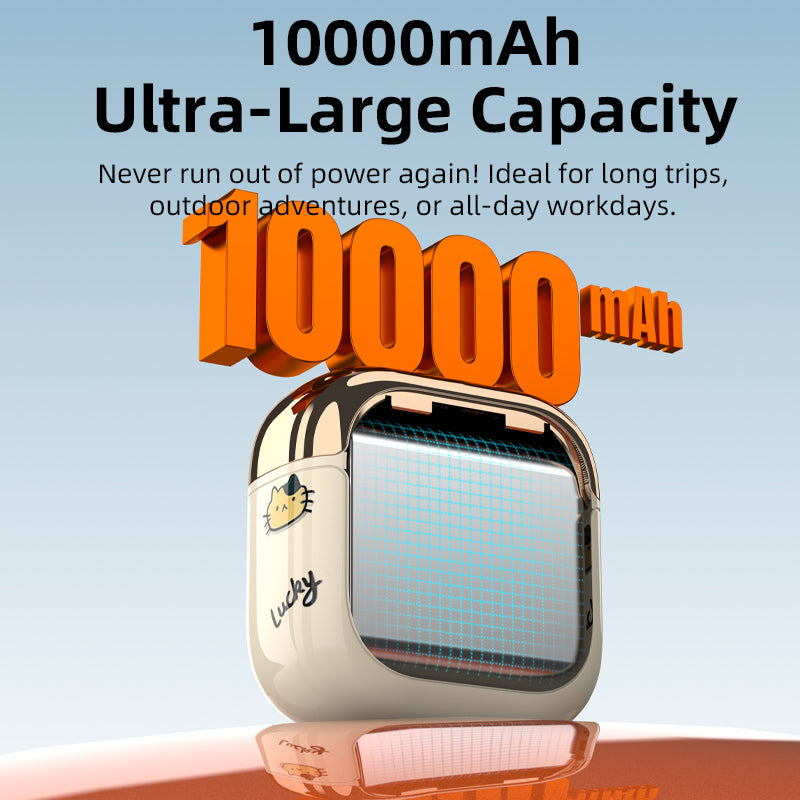 Vyvylabs FlashCat Power Bank 10000mAh 22.5W with Type-C Strap Cable