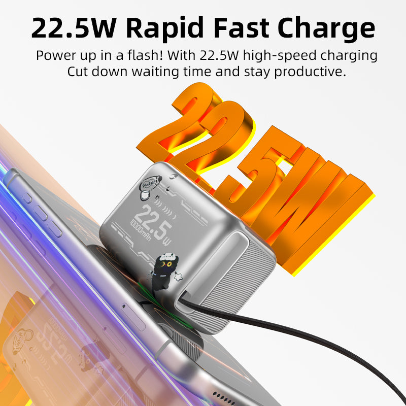 Vyvylabs BoostGo Power Bank 10000mAh22.5W with Fast Charging Cable
