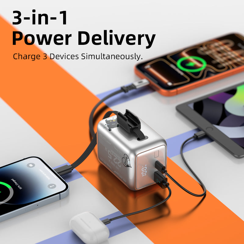 Vyvylabs BoostGo Power Bank 10000mAh22.5W with Fast Charging Cable
