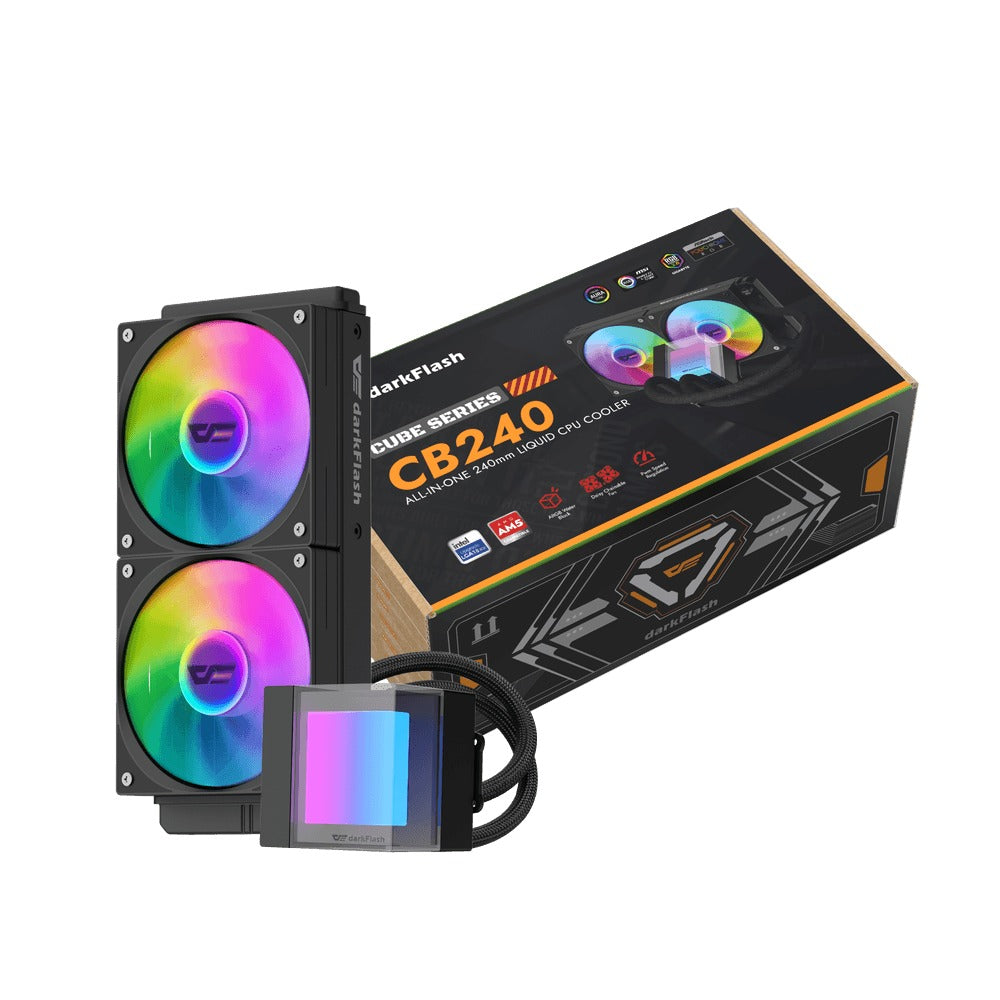 DarkFlash Cube CB240 ARGB AIO 240mm Liquid CPU Cooler