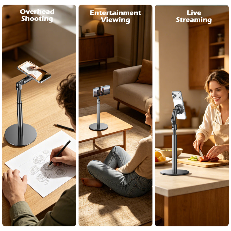 Vyvylabs K83 Desktop Retractable Magnetic Mobile Stand (Black) (K83-BK)
