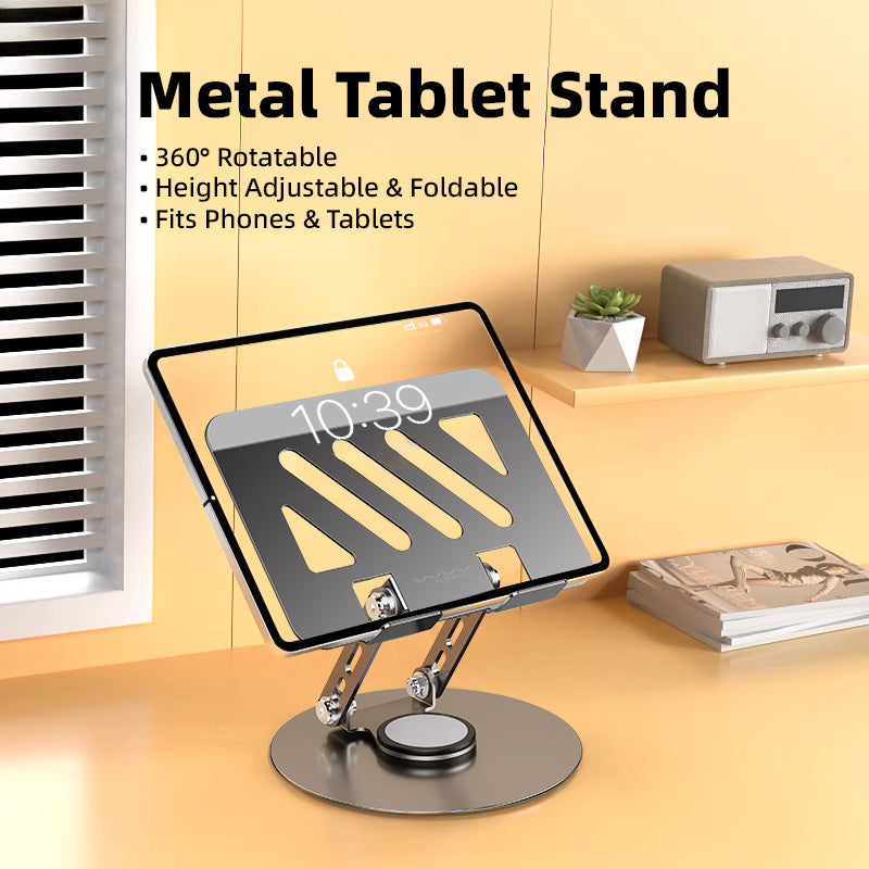 Vyvylabs PD10 360 Degrees Rotation Metal Desktop Tablet Stand (Grey) (V-PD10-GY)
