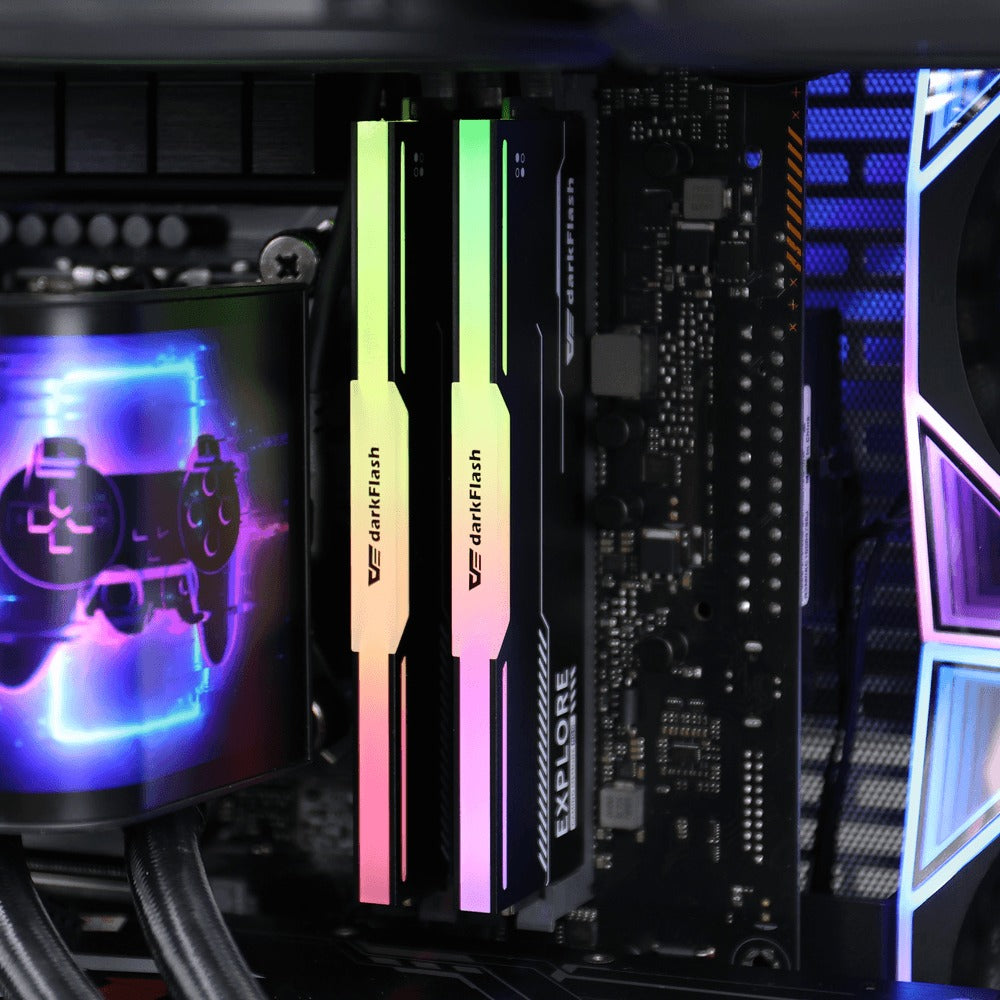 DarkFlash Explorer 16GB (1x16GB) 3200MHz 1.2v DDR4 UDIMM With RGB Gaming Memory