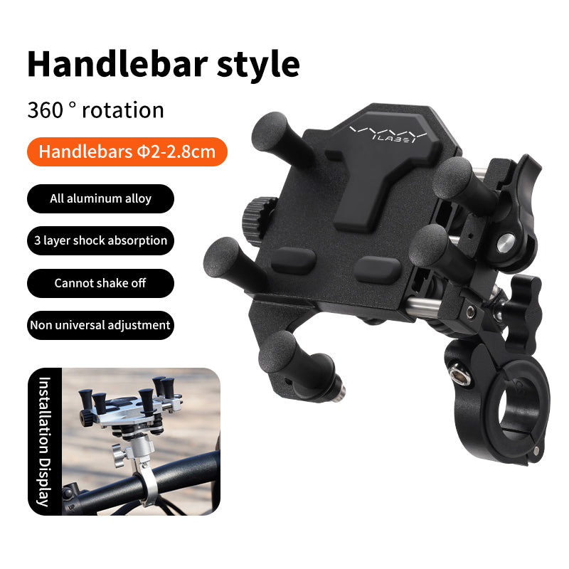 Vyvylabs ZX-H66 Handlebar Anti-Shock 360 Degrees and 180 Degrees Rotating Metal Bracket