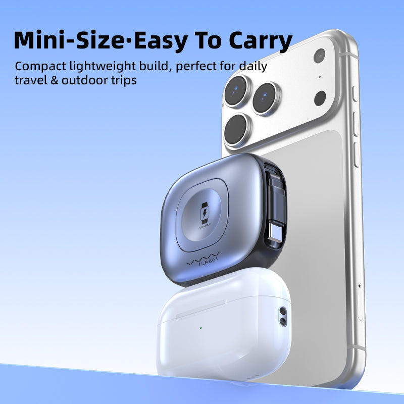 Vyvylabs Mi Square Retractable Cable and Wireless Watch Charger Type-C to Type-C 100W 