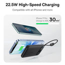 Baseus EnerFill FC11 Digital Display Power Bank with Dual Built-In USB-C Cables 10000mAh 22.5W (Cosmic Black, Beige, Galaxy Blue, Baby Pink)