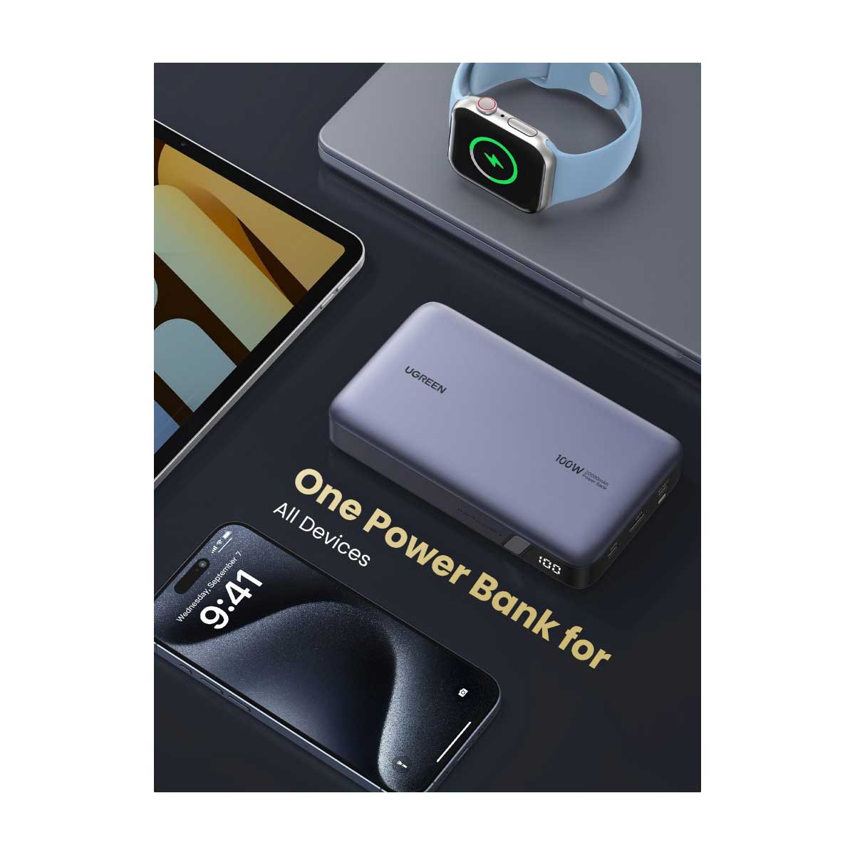 UGreen 20000MAH PD 100W Fast Charging Power Bank (PB720/25188)
