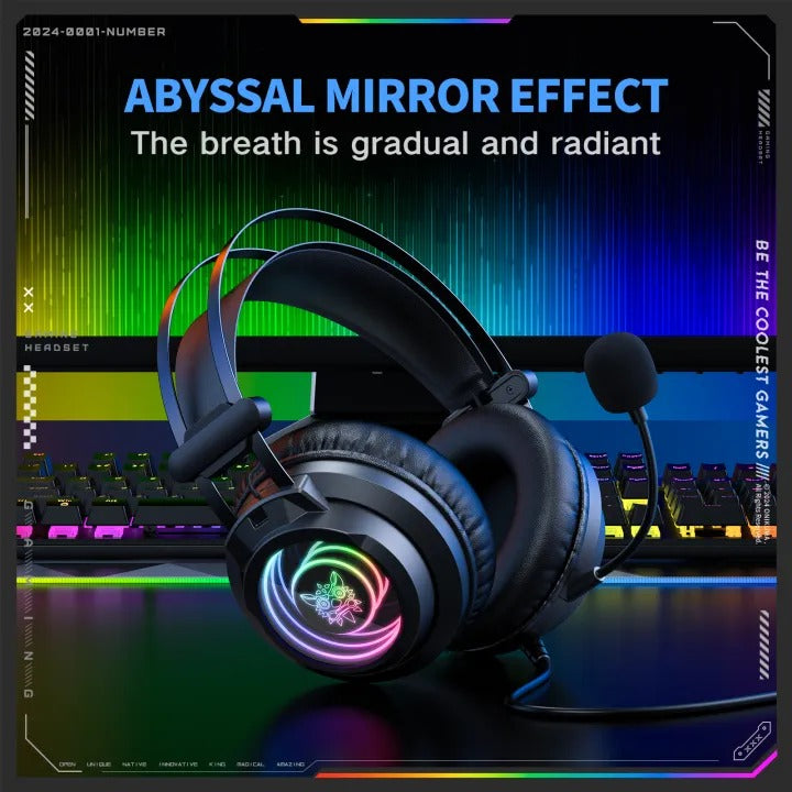 Onikuma X80 Abyss Mirror Wired Gaming Headphone with Microphone (Black)