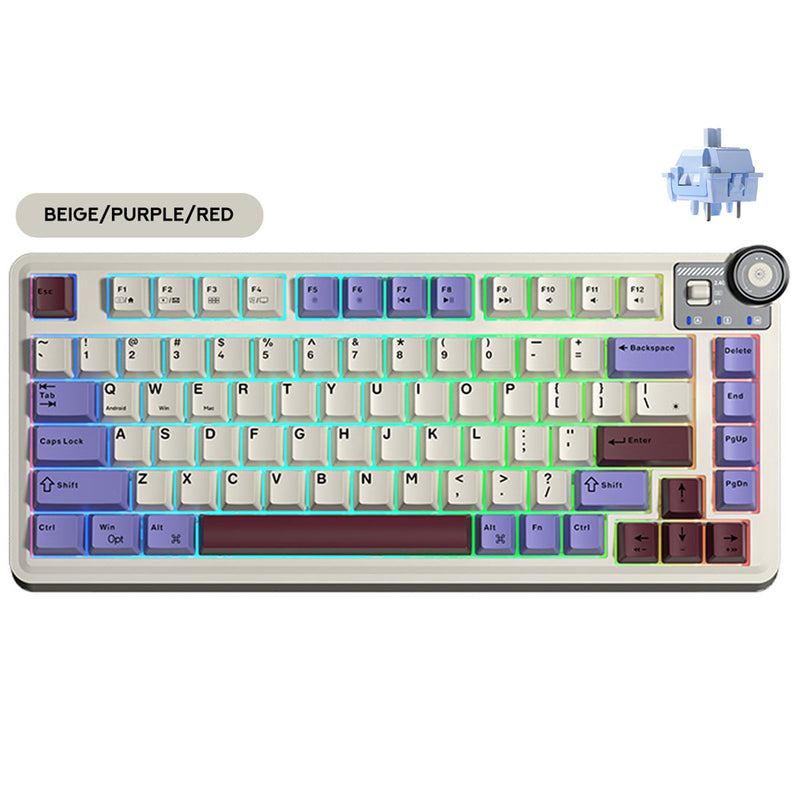 Aula AU75 3-in-1 Hot-Swap RGB Gasket Mechanical Gaming Keyboard with Multi-Function Knob