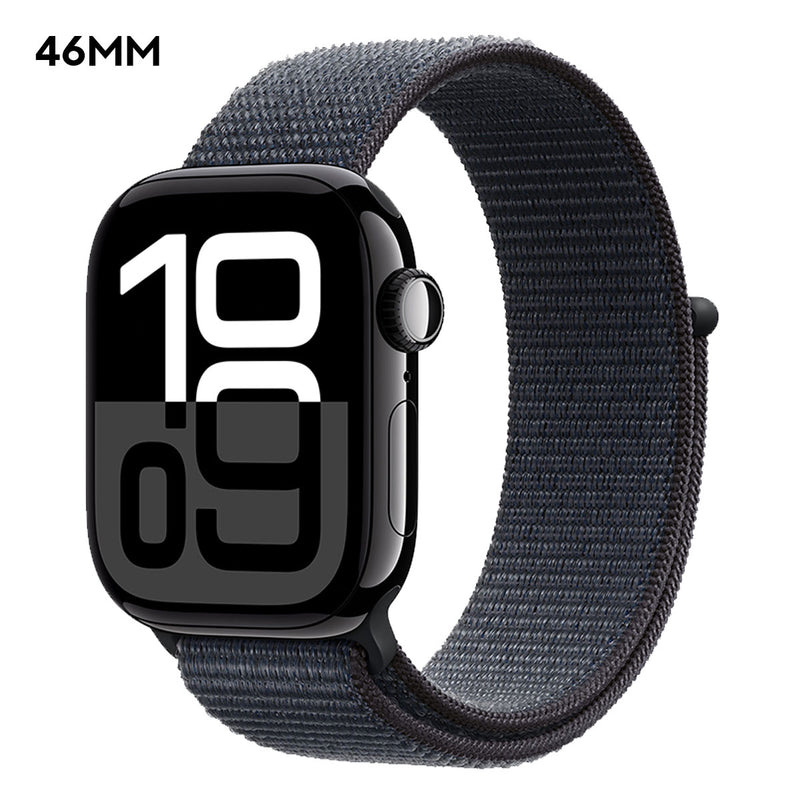 Apple Watch Series 10 GPS Aluminium Case with Ink Sport Loop - Jet Black (46mm, 42mm) (MWWG3ZP/A, MWWR3ZP/A)