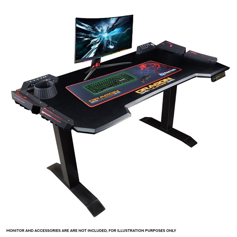 Dragonwar Height Adjustable RGB Light Effect Gaming Desk 2 Fold (GT-007)
