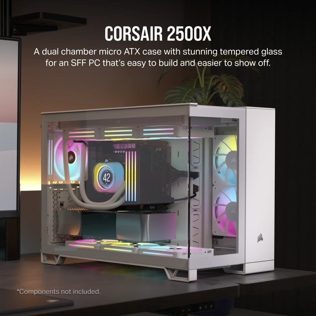 Corsair 2500X Mid-Tower Dual Chamber Pc Case (White)