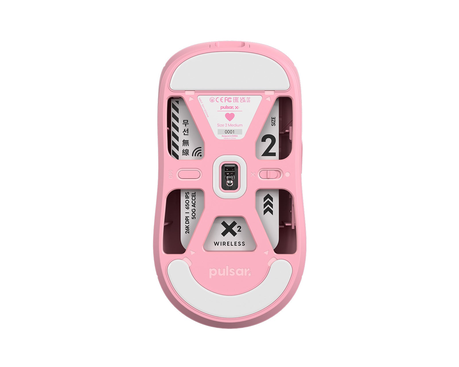 Pulsar X2 Symmetrical Wireless Gaming Mouse (Pink Edition)