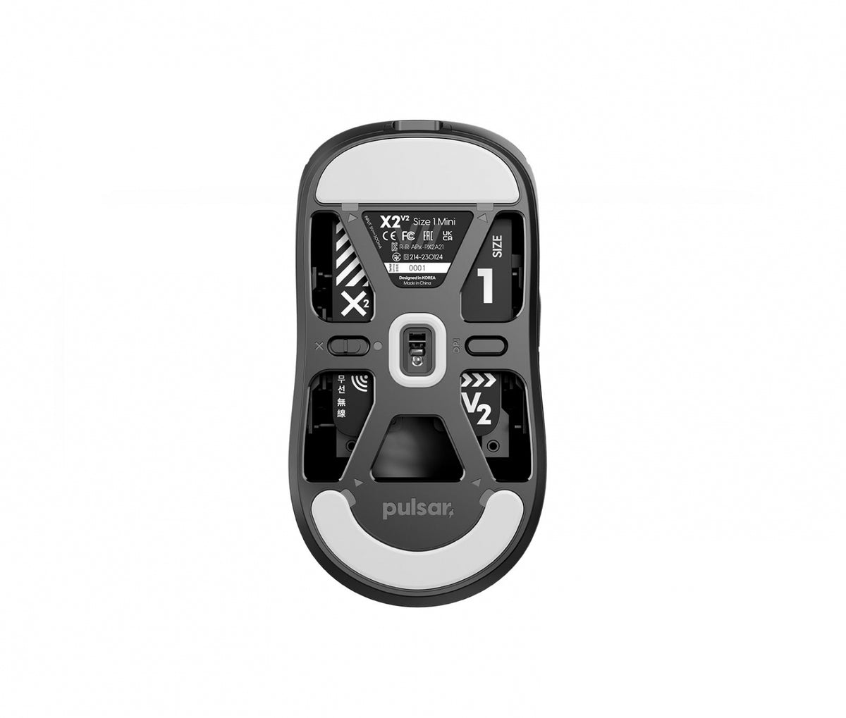 Pulsar X2 V2 Symmetrical Wireless Gaming Mouse Size 1 (Black) (PX2211)