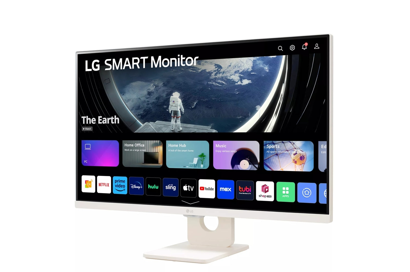 LG 27SR50F-W 27" FHD (1920x1080) IPS 60Hz 14ms (TYP) Tilt Smart Monitor with WebOS