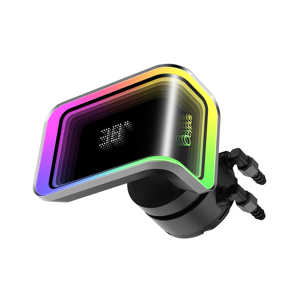 Ocypus Delta L36 Elite ARGB Digital AIO Liquid Cooler with Curved Infinite Mirror Pump Head (Black, White) (Delta-L36-BK3AAWDN00E-GL, Delta-L36-WH3AAWDN00E-GL)