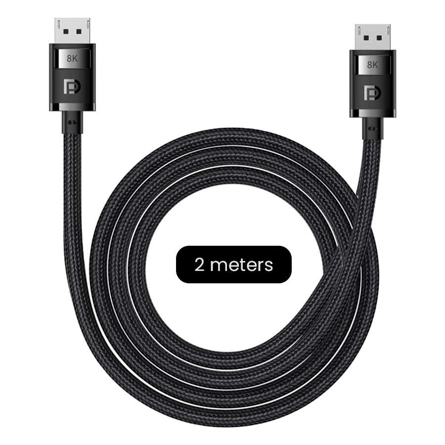 Baseus High Definition Series DP 8K To DP 8K Adapter Cable (Cluster Black) (2M, 1.5M) (B00633706111-02, B00633706111-01)