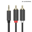 Ugreen 3.5mm Male To 2 RCA Male Audio Cable - Gray (1.5M, 2M, 3M, 5M)