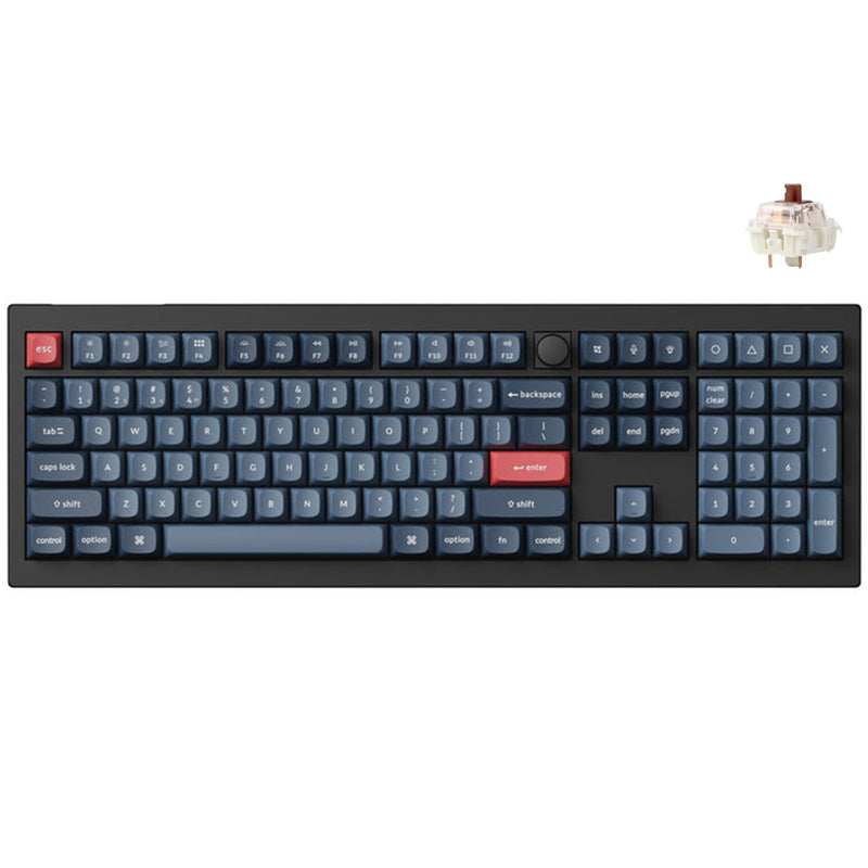 Keychron V6 Max QMK/VIA Fully Assembled with Knob RGB Backlit Hot-Swappable Full Size Wireless Custom Mechanical Keyboard