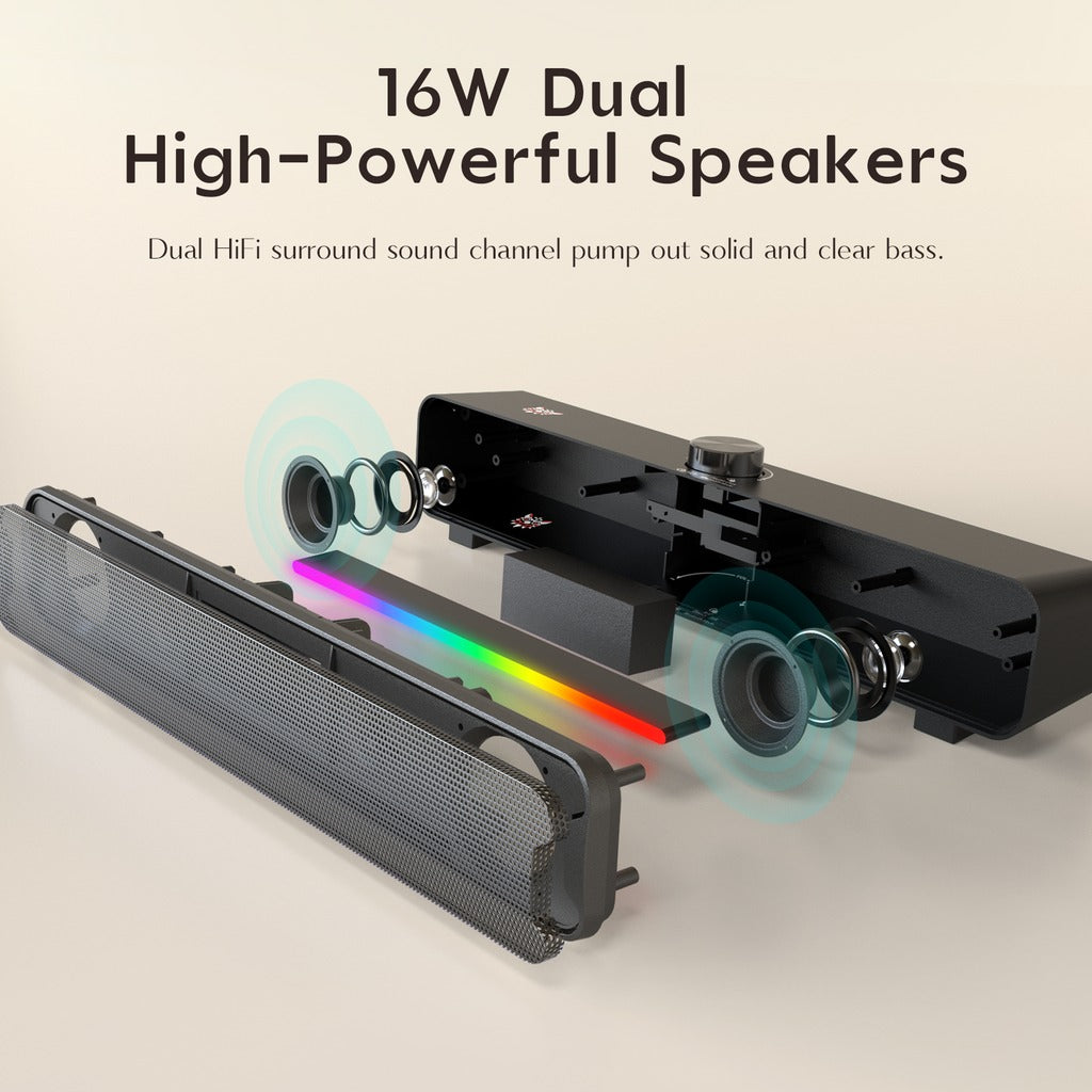 Onikuma L16 RGB Portable Soundbar Bluetooth Speaker (Black)