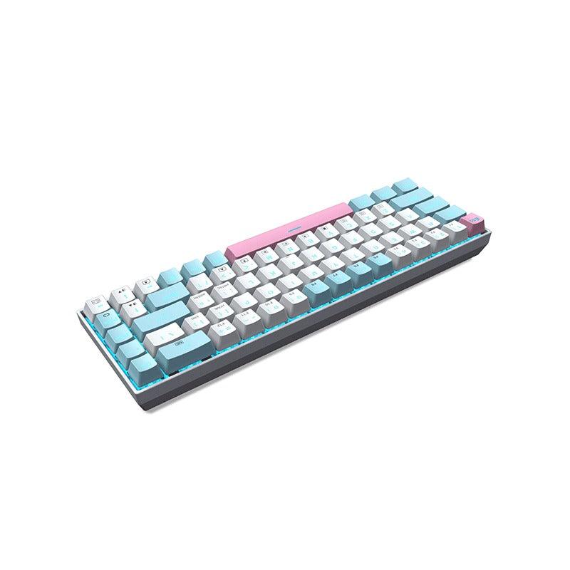 E-Yooso Z-686 Ice Blue Single Light 68 Keys Wired Mechanical Keyboard White/Blue (Brown Switch)